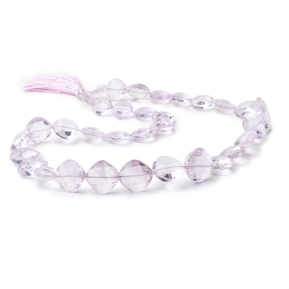 11-14mm Pink Amethyst Faceted Pillow Beads 18 inch 34 pieces