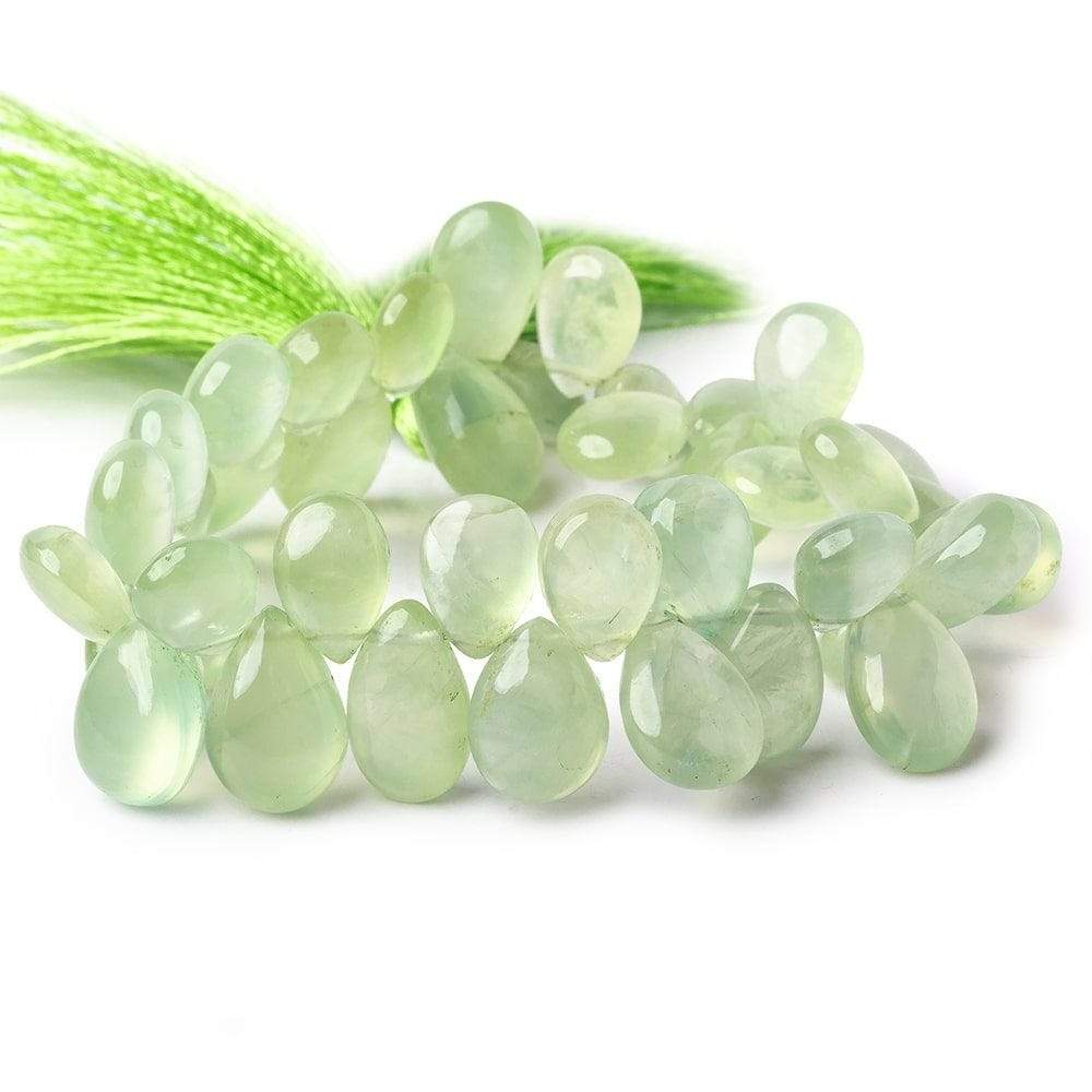 11-15mm Green Prehnite Plain Pear Beads 8 inch 40 pieces