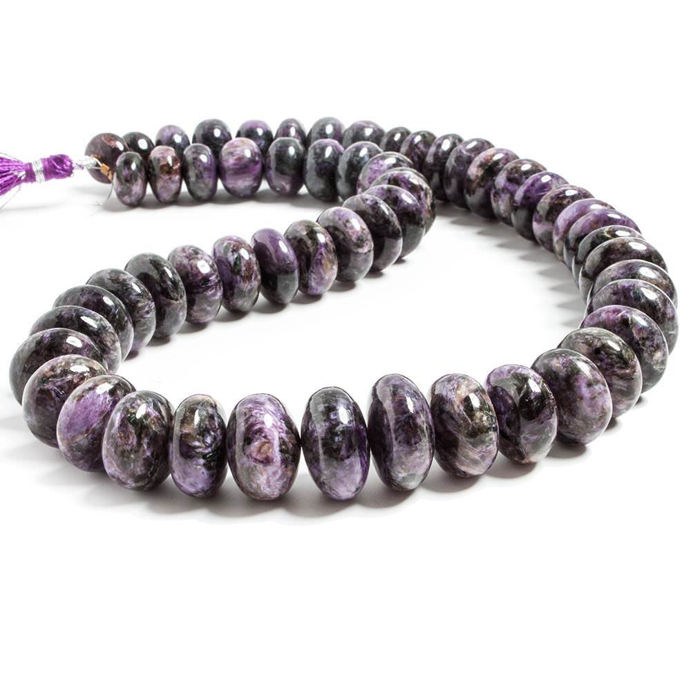 11-17mm Charoite plain rondelle beads 18 inches 56 pieces