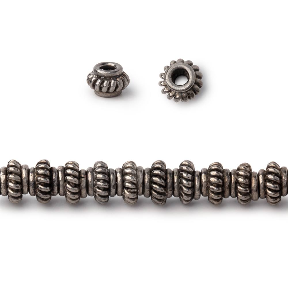 6mm Pinwheel Spacer with 2mm Large Hole Beads 8 inch 50 pieces