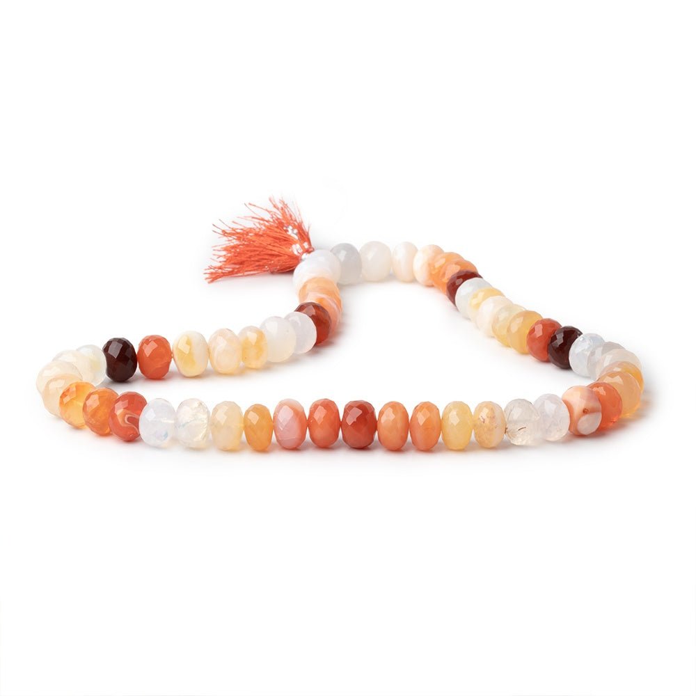 11mm Mexican Fire Opal Faceted Rondelle Beads 16 inch 54 pieces