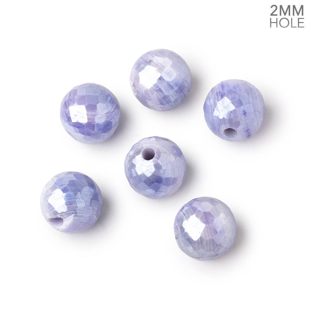 11mm Mystic Purple Moonstone 2mm Large Hole Faceted Round Bead Focal 1 piece