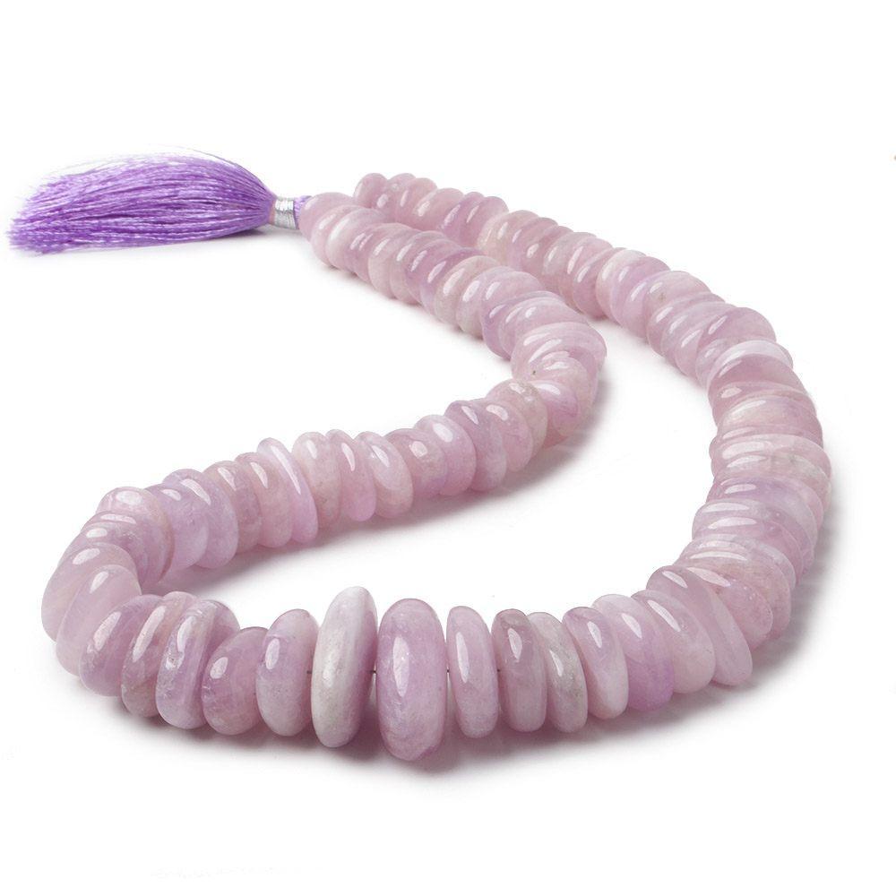 11x11-24x14mm Kunzite plain center drilled nuggets 16 inch 89 beads