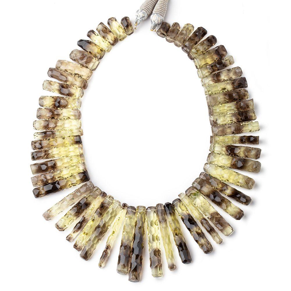 11x6-45x7mm Bi-Color Quartz Concave Faceted Tube Beads 12 inch 50 pieces AAA