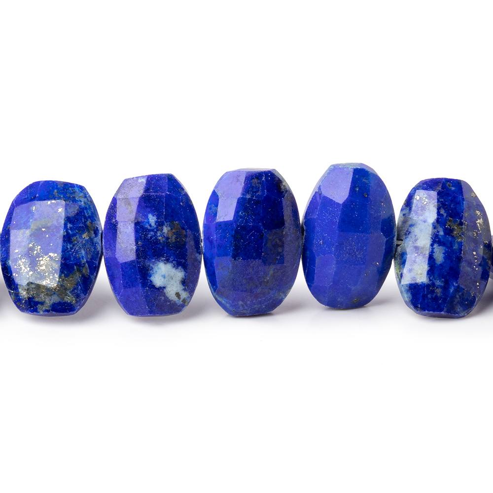11x7-12x10mm Lapis Lazuli Faceted Pillow Beads 8 inch 22 pieces