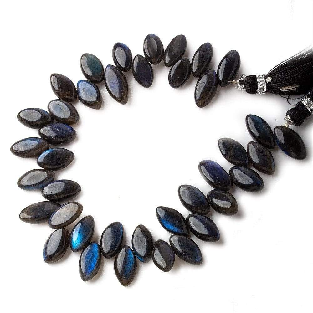 11x7-13x7mm Black Labradorite Top Drilled Plain Marquises 8 inch 39 beads A