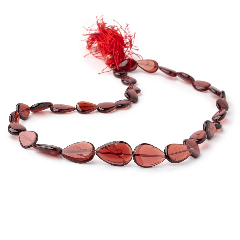 11x8-17x10mm Garnet Plain Pear Beads 15 inch 32 pieces