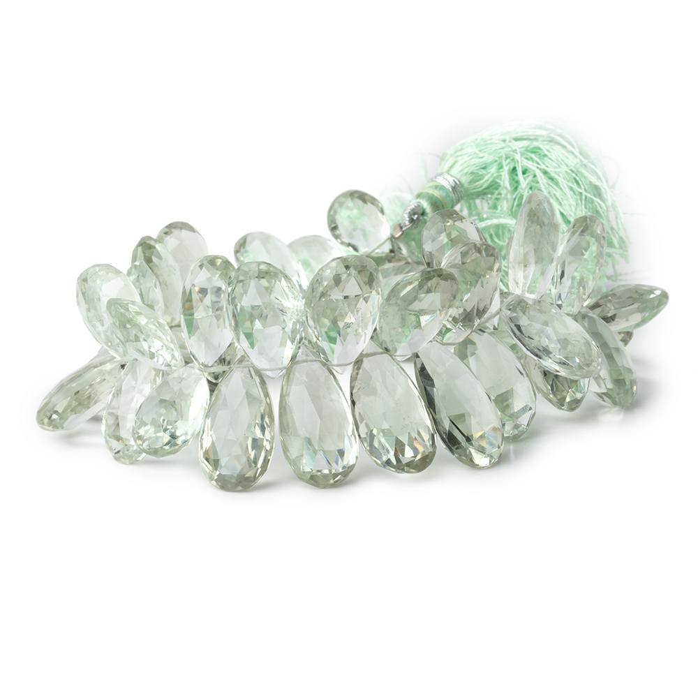 11x8-20x10mm Prasiolite Faceted Pear Beads 8 inch 50 pieces AAA