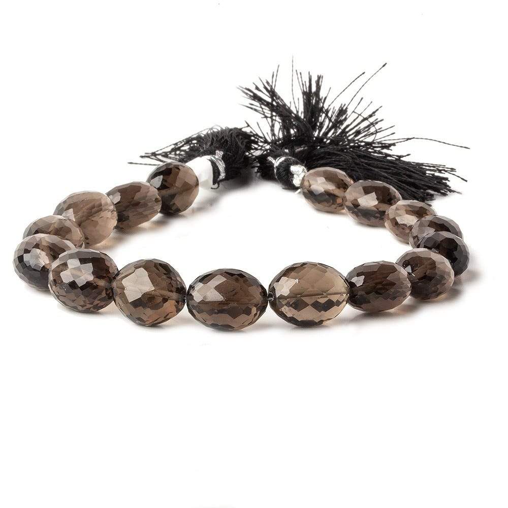 11x9-13x11mm Smoky Quartz Faceted Oval Beads 8 inch 16 pieces AA
