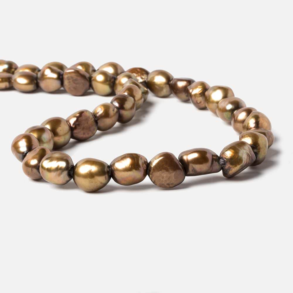 11x9-14x10mm Bronze Baroque 2.5mm large hole Pearls 15 inch 33 pcs