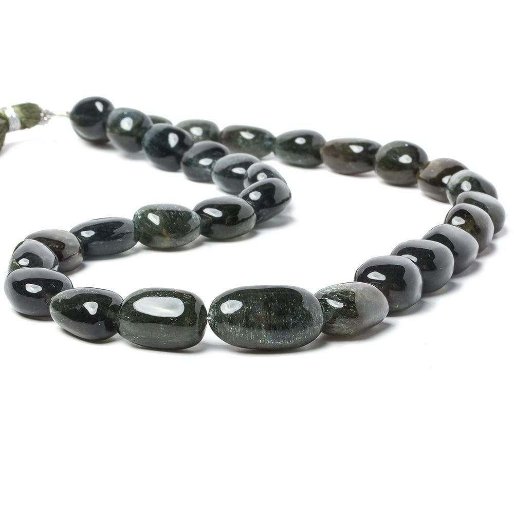 11x9-15x10mm Moss Aquamarine plain nugget beads 15 inch 31 pieces AAA