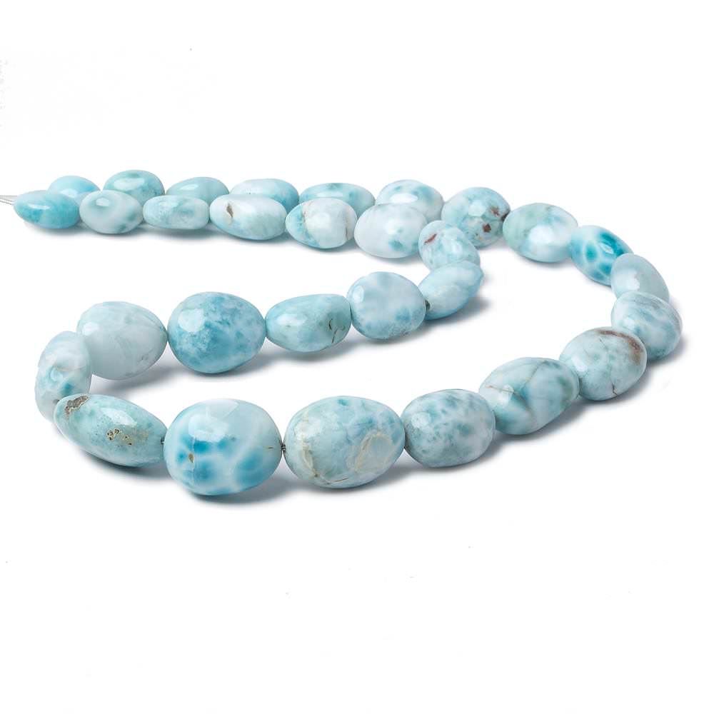 11x9-22x14mm Larimar plain nugget beads 18 inches 30 pieces AA