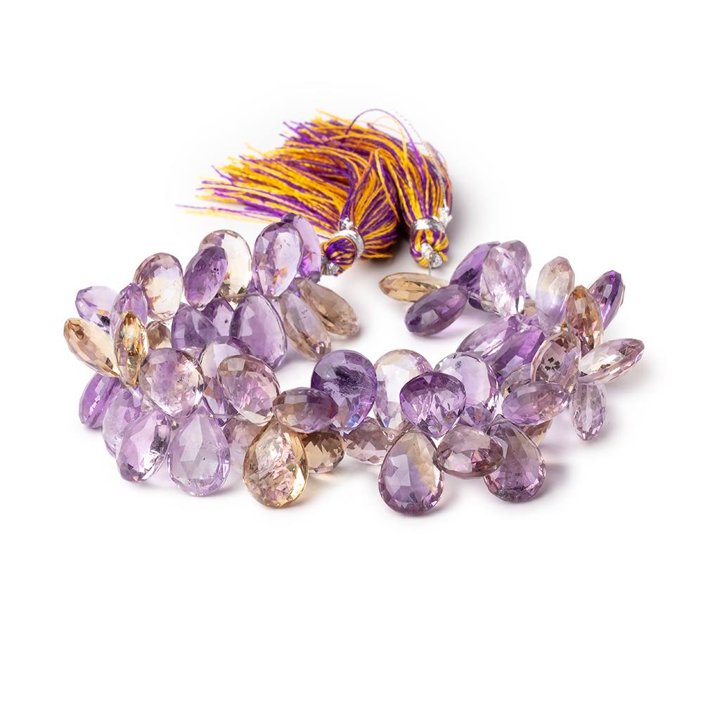 12-14mm Ametrine Faceted Pear Beads 8 inch 62 pieces