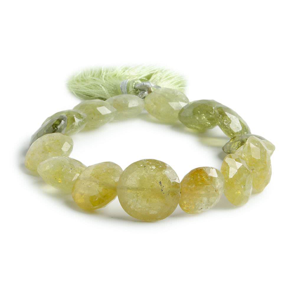 12-14mm Grossular Garnet Beads Faceted Coin 8 inch 16 pieces