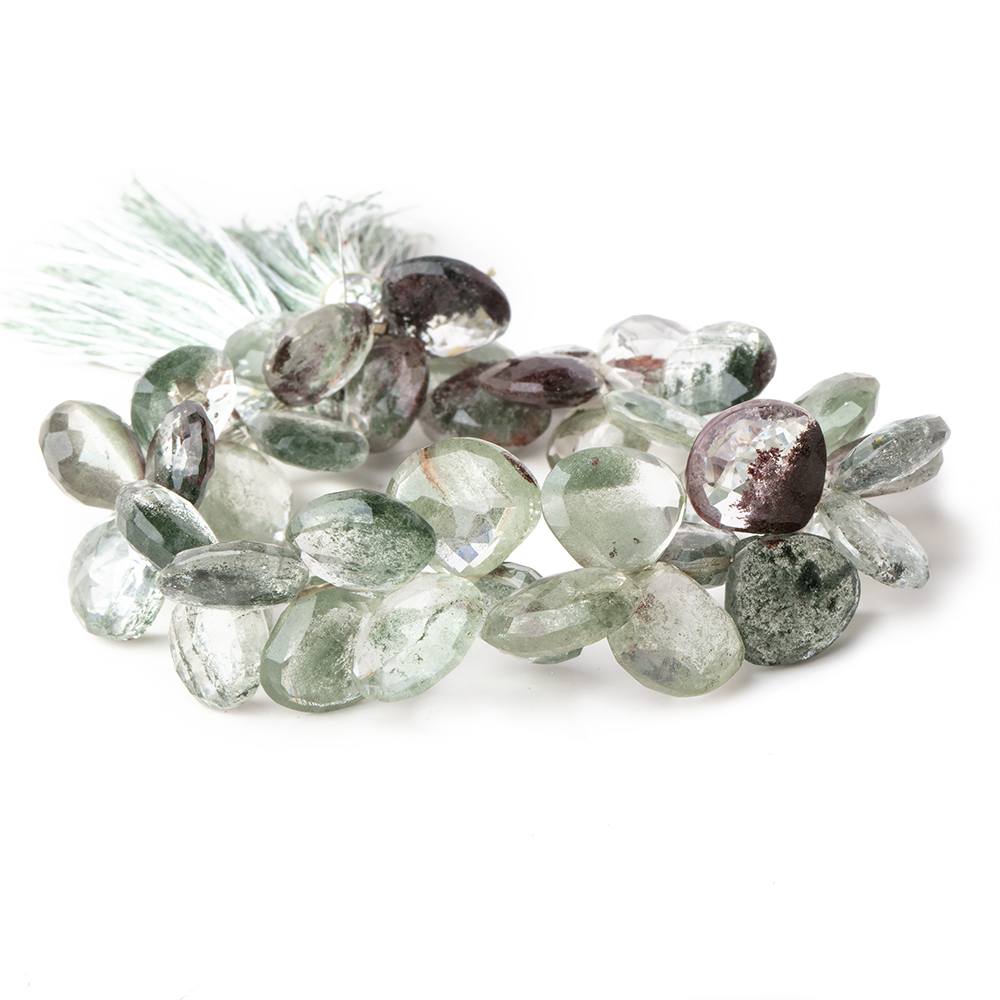 12-14mm Moss Quartz Faceted Heart Beads 8 inch 42 pieces