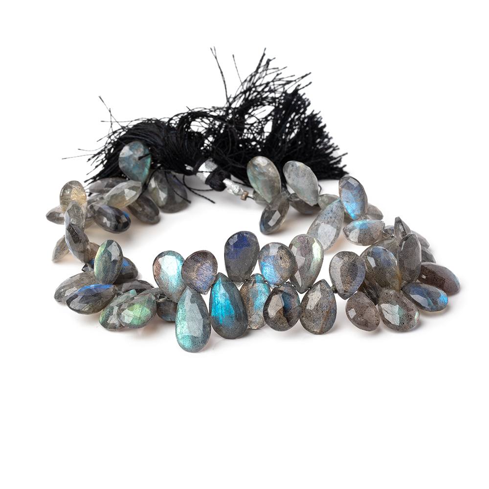 12-17mm Labradorite Faceted Pear Beads 9 inch 54 pieces