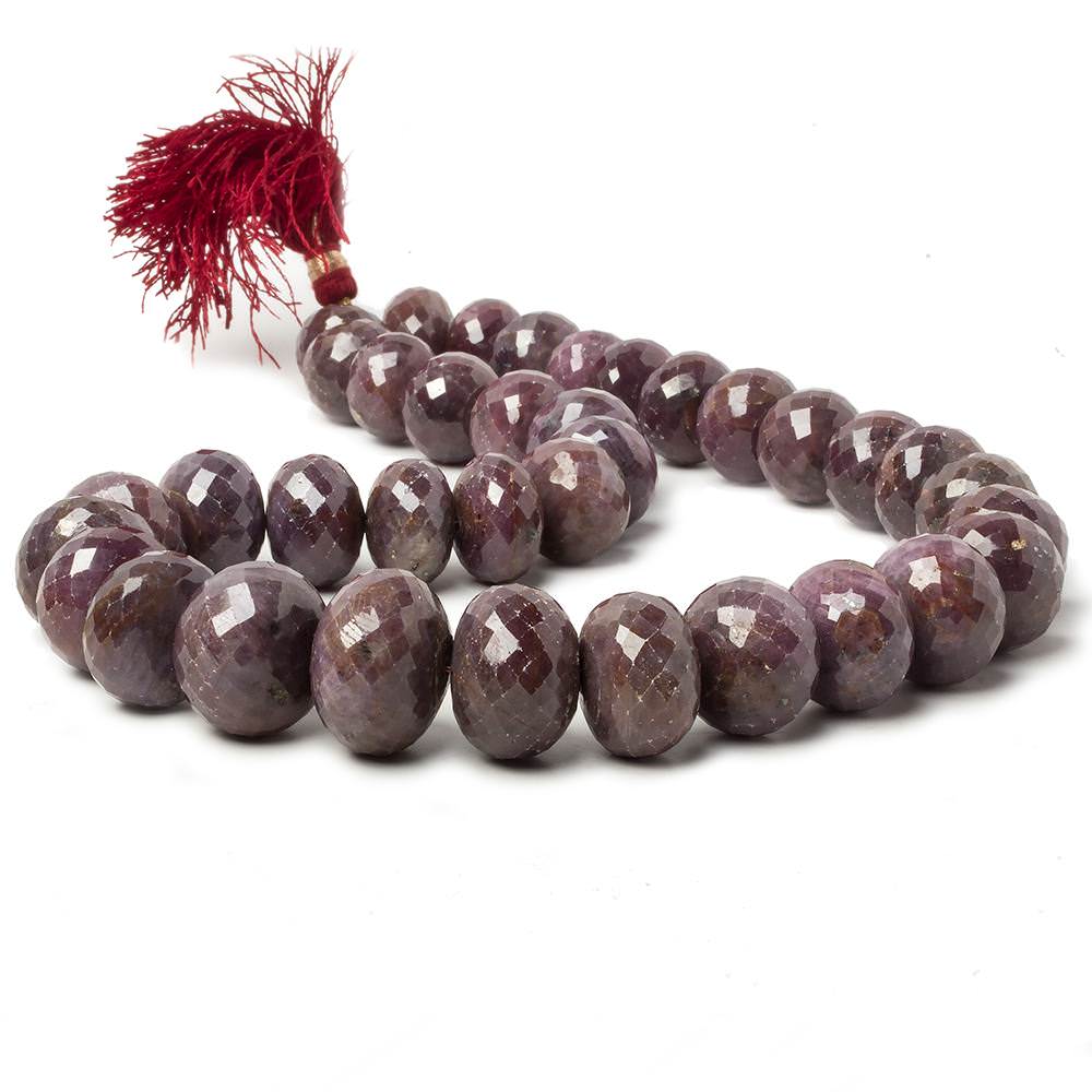 12.5-19.5mm Ruby faceted rondelle beads 16 inch 36 pieces