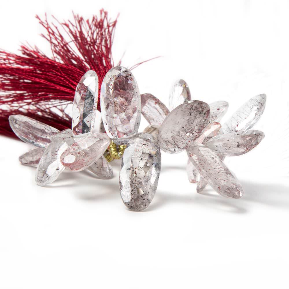 12.5x7.5-22x9.5mm Moss Amethyst Pavilion Faceted Ovals 4.5 inch 21 Beads