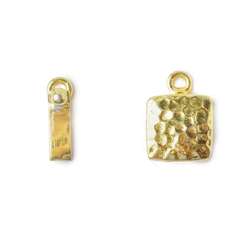 12mm Vermeil Box Clasp Square Hammered Design 1 piece