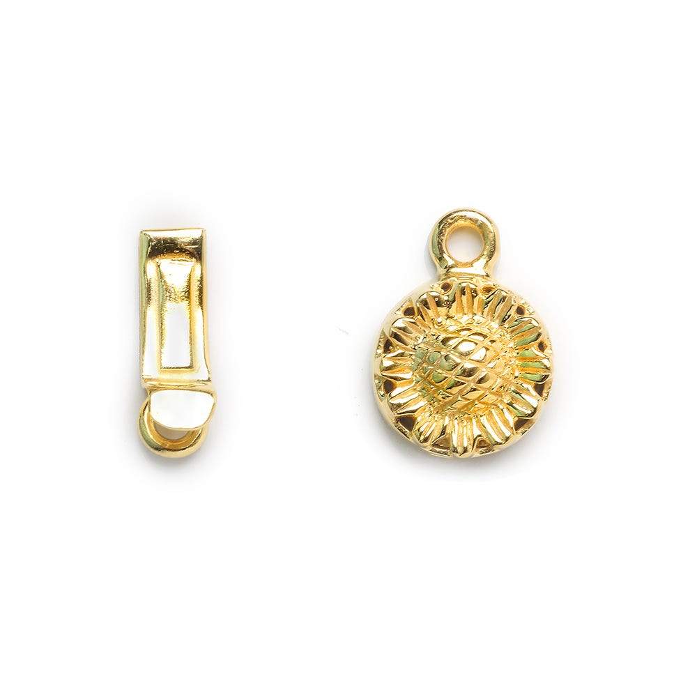12mm Vermeil Box Clasp Sunflower Design 1 piece