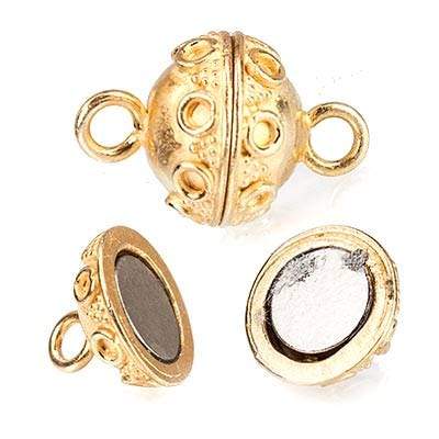 12mm Vermeil Magnetic Clasp Circular And Miligrain Design 1 piece