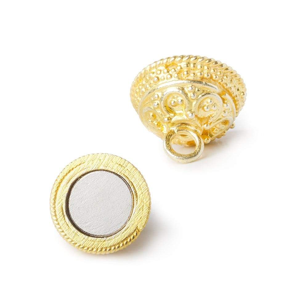 12mm Vermeil Magnetic Clasp Persian Miligrain Design 1 piece