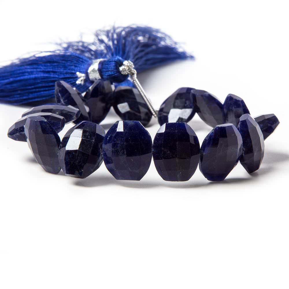 12x10-13x10mm Sodalite side drilled Faceted Cushion Beads 6 inch 15 pieces