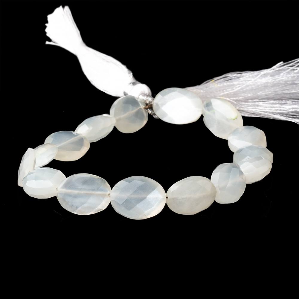 12x10-13x9mm Ceylon Moonstone faceted oval 8 inch 15 Beads