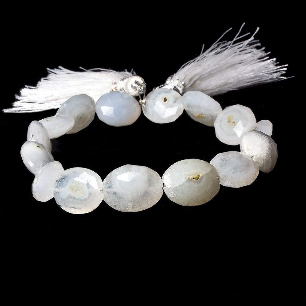 12x10-15x11mm Peacock Solar Quartz faceted oval nugget beads 8 inch 11 pieces