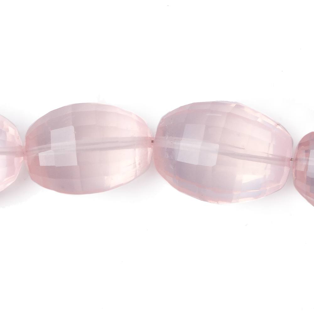 12x10-22x14mm Rose Quartz Checkerboard faceted ovals 16 inch 27 beads AAA