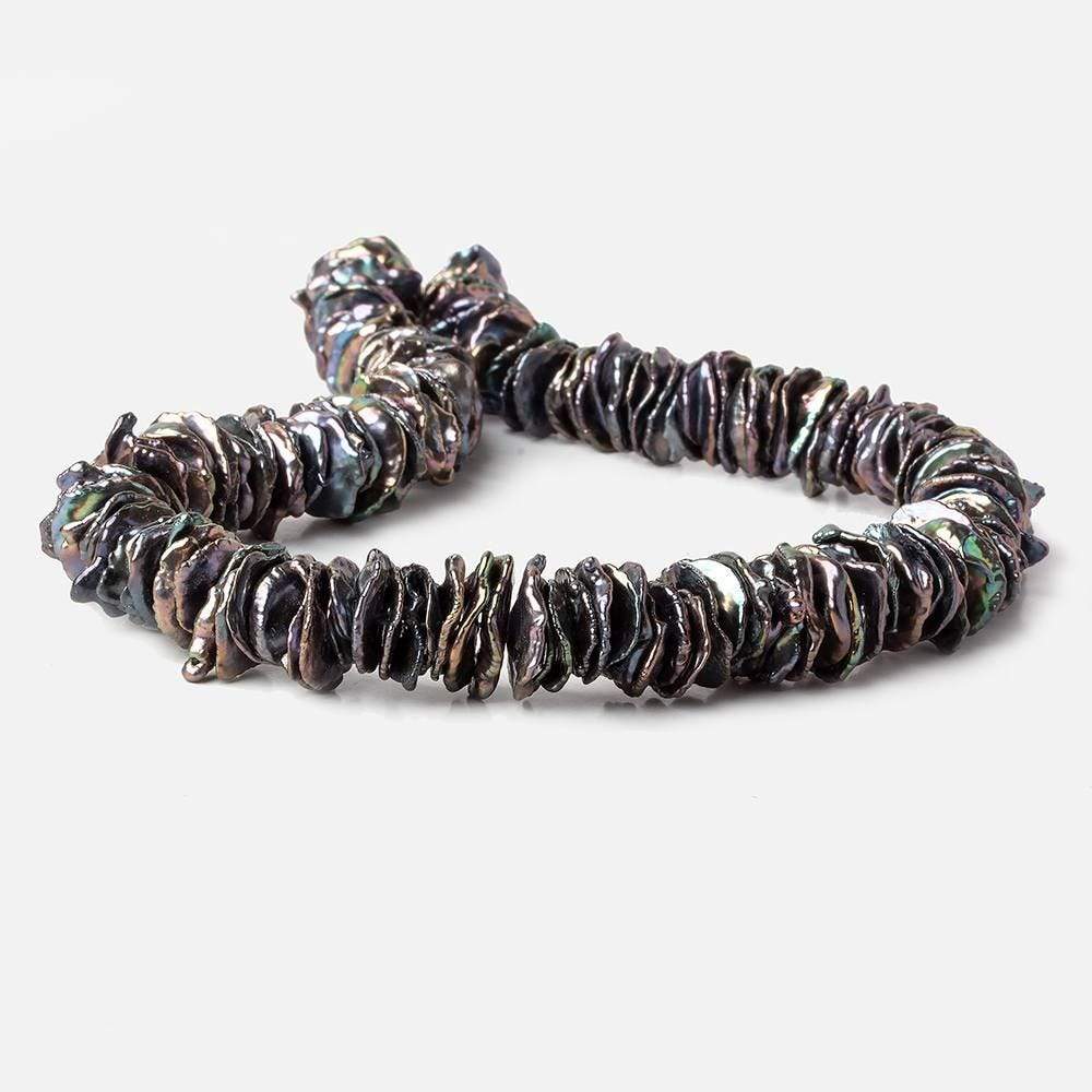 12x11-14x13mm Peacock Keshi Center Drilled Pearls 16 inch 128 pcs