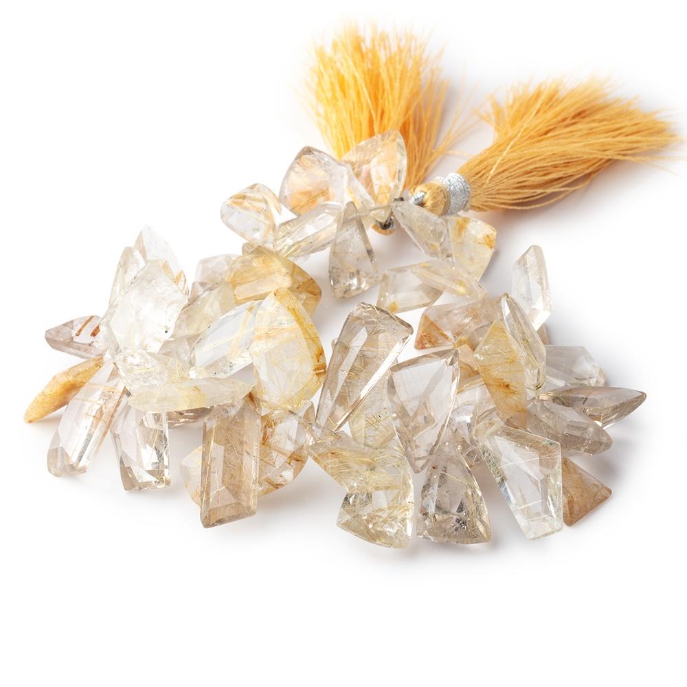 12x11-20x9mm Rutilated Quartz Faceted Multiple Shapes 8 inch 54 Beads AA