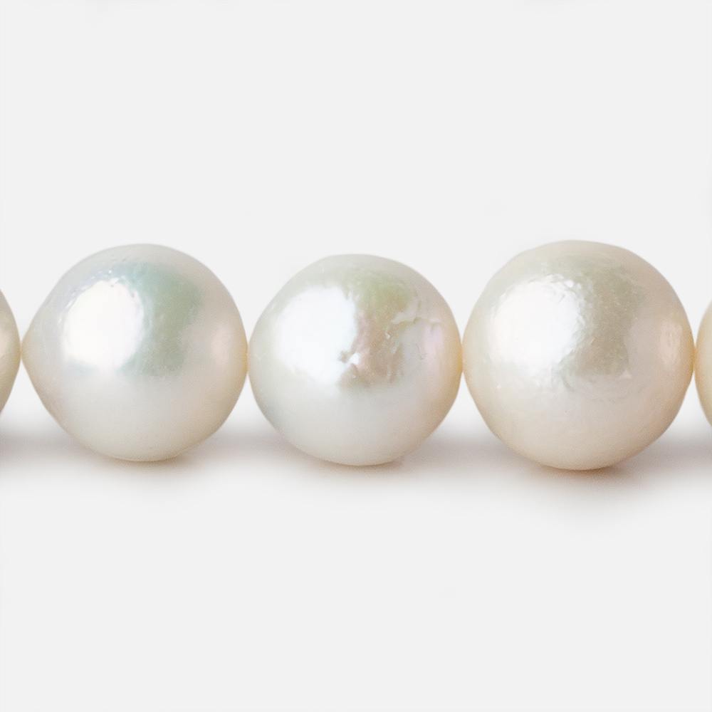 12x12-14.5x15mm Off White Near Round Freshwater Pearl 17 inch 33 pieces A