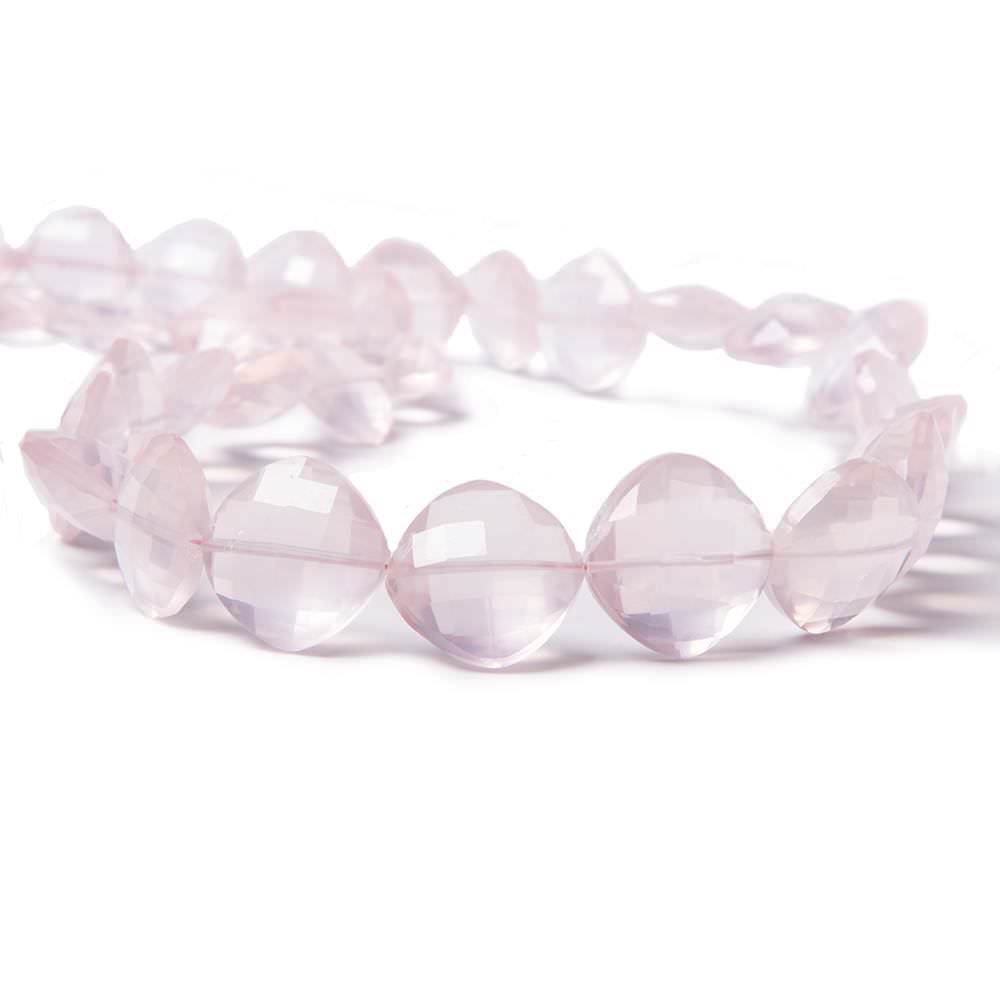 12x12-17x17mm Rose Quartz faceted pillow beads 16 inch 30 pieces