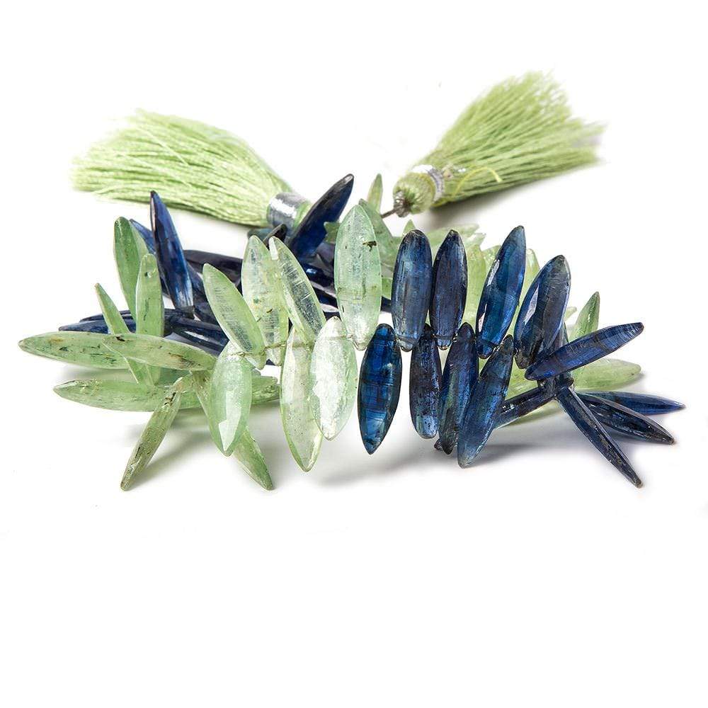 12x4-18x5mm Green and Blue Kyanite Top Drilled Faceted Marquise Beads 8 inch 68 pieces