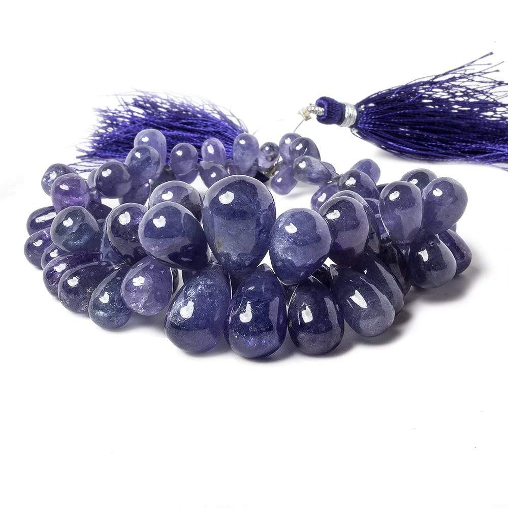 12x6-17x6mm Tanzanite plain tear drop beads 9.5 inch 72 pieces AA grade