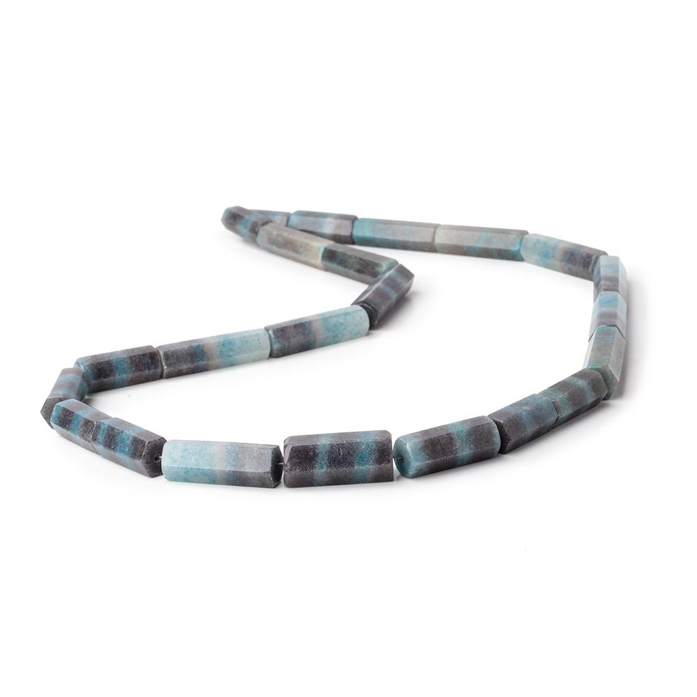 12x6-25x7mm Rare Paraiba Quartz Faceted Tube Beads 18 inch 23 pieces AAA