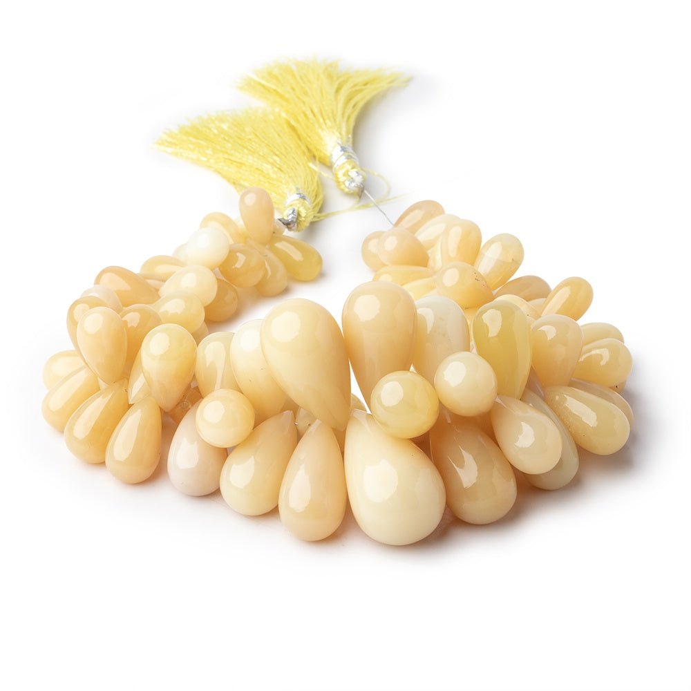 12x7-27x14mm Yellow Opal Plain Tear Drop Beads 10 inch 80 pieces