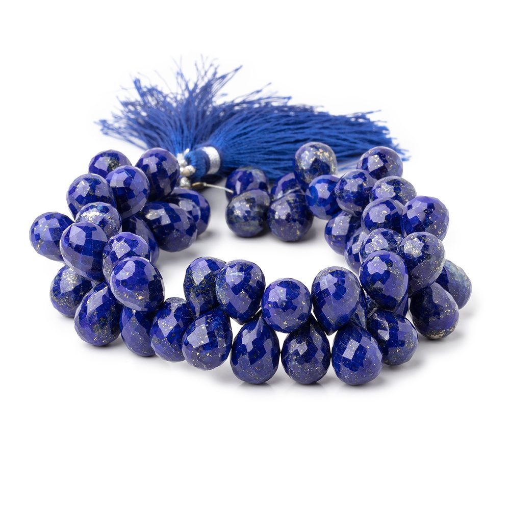 12x8-13x9mm Lapis Lazuli Faceted Tear Drop Beads 8 inch 52 pieces