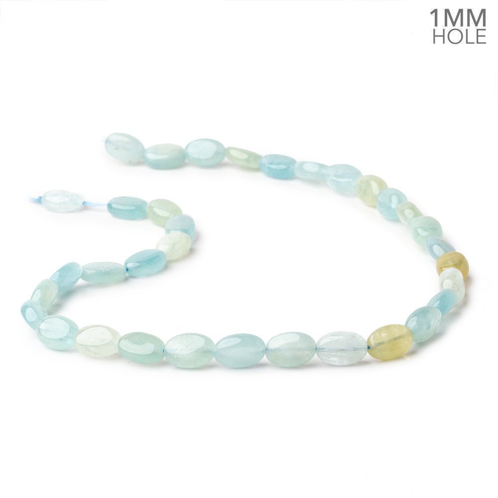 12x8mm Multi Beryl Plain Oval Beads 16 inch 34 pieces 1mm hole