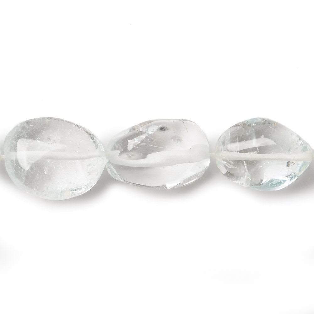 12x9-20x14.9mm Blue Topaz Plain Nugget Beads 16.5 inch 29 pieces