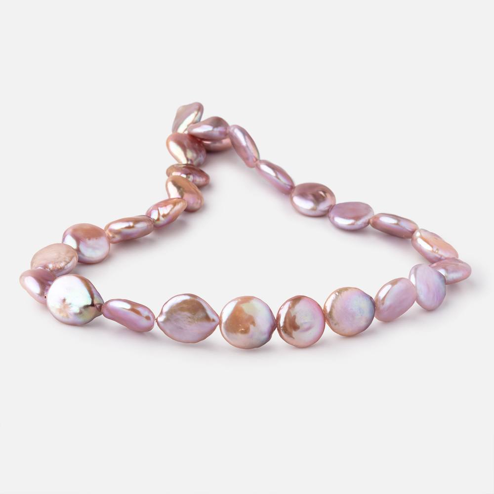 13-14mm Antique Rose Coin Freshwater Pearls 15.5 inch 26 pieces