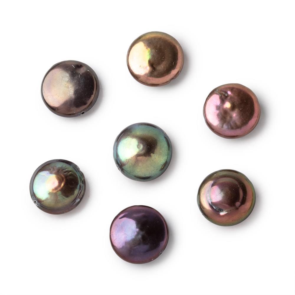 13-14mm Peacock Brown Coin Freshwater Pearl Focal 1 piece