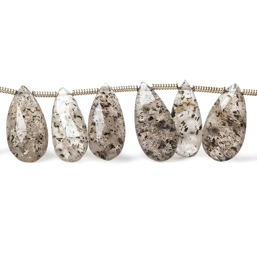 13-15mm Moss Quartz Pear Briolette 8 inch 26 pieces