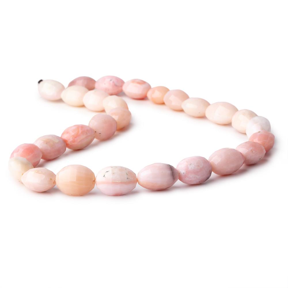 13-15mm Pink Peruvian Opal Faceted Oval Beads 14 inch 25 pieces
