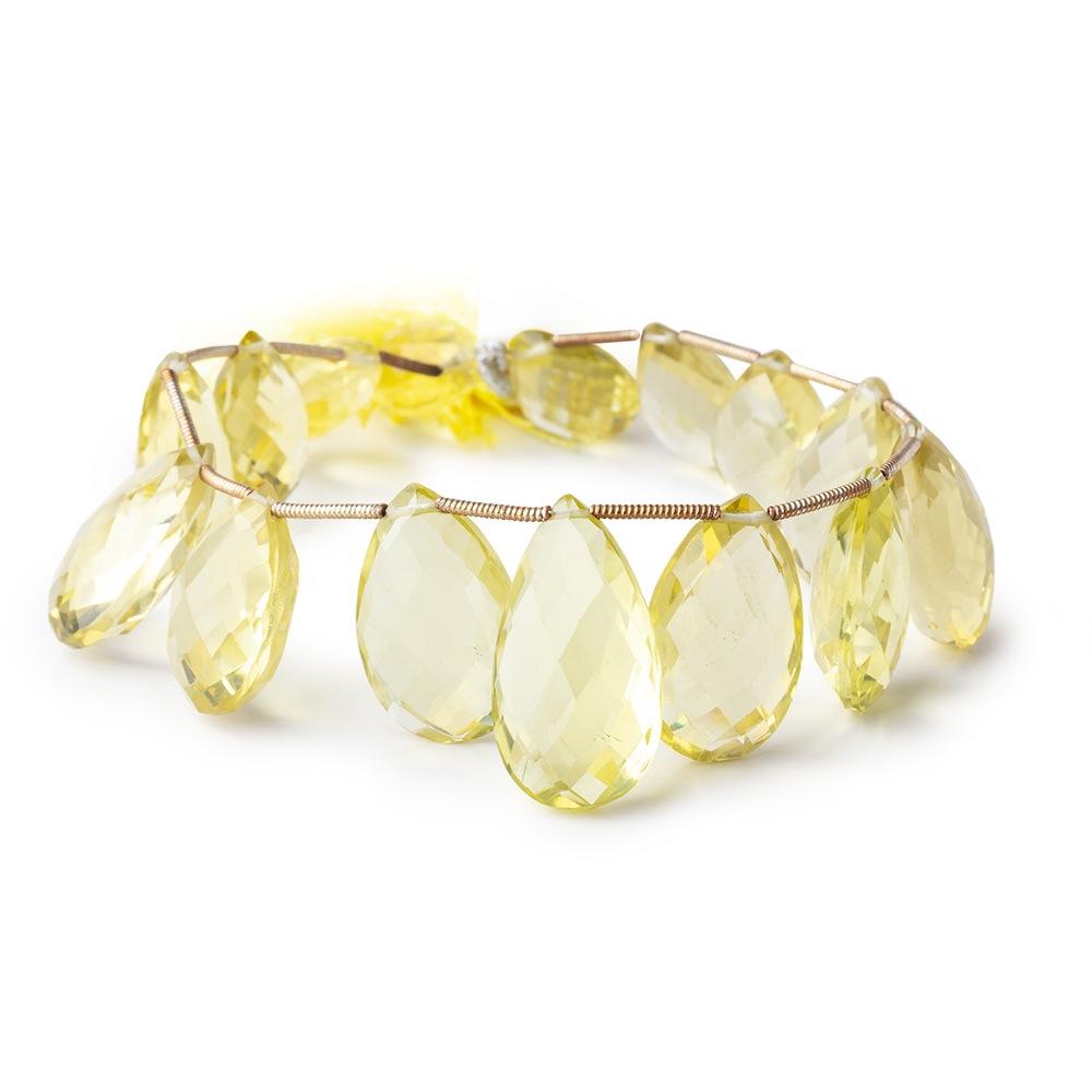 13-20mm Lemon Quartz Faceted Pear Beads 8 inch 15 pieces AAA