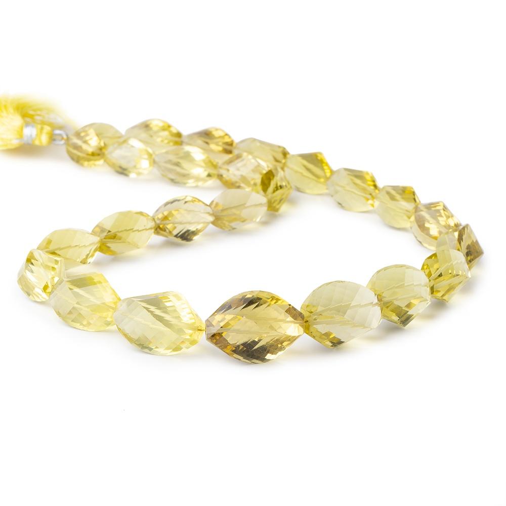 13-22mm Lemon Quartz Straight Drilled Twist Beads 16 inch 25 pieces