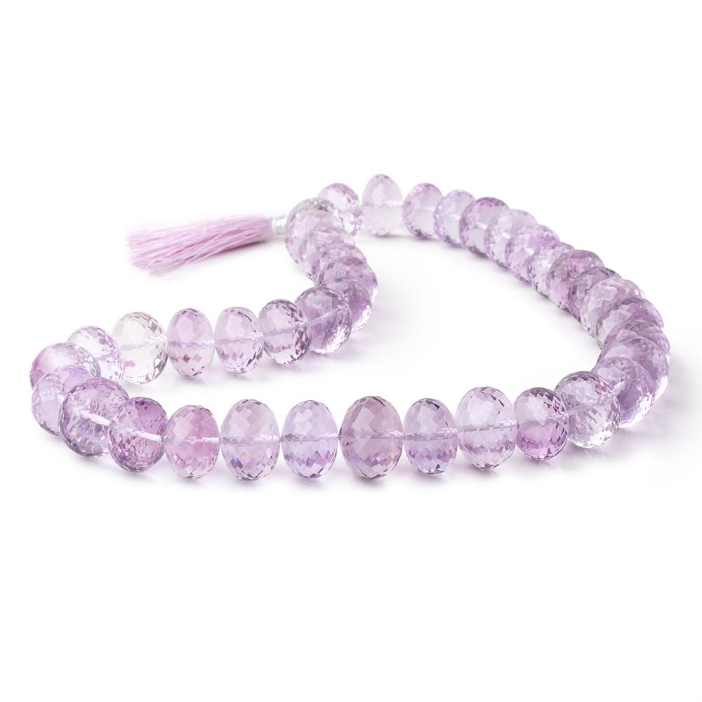 13.5-16.5mm Pink Amethyst Faceted Rondelle Beads 16 inch 39 pieces AAA
