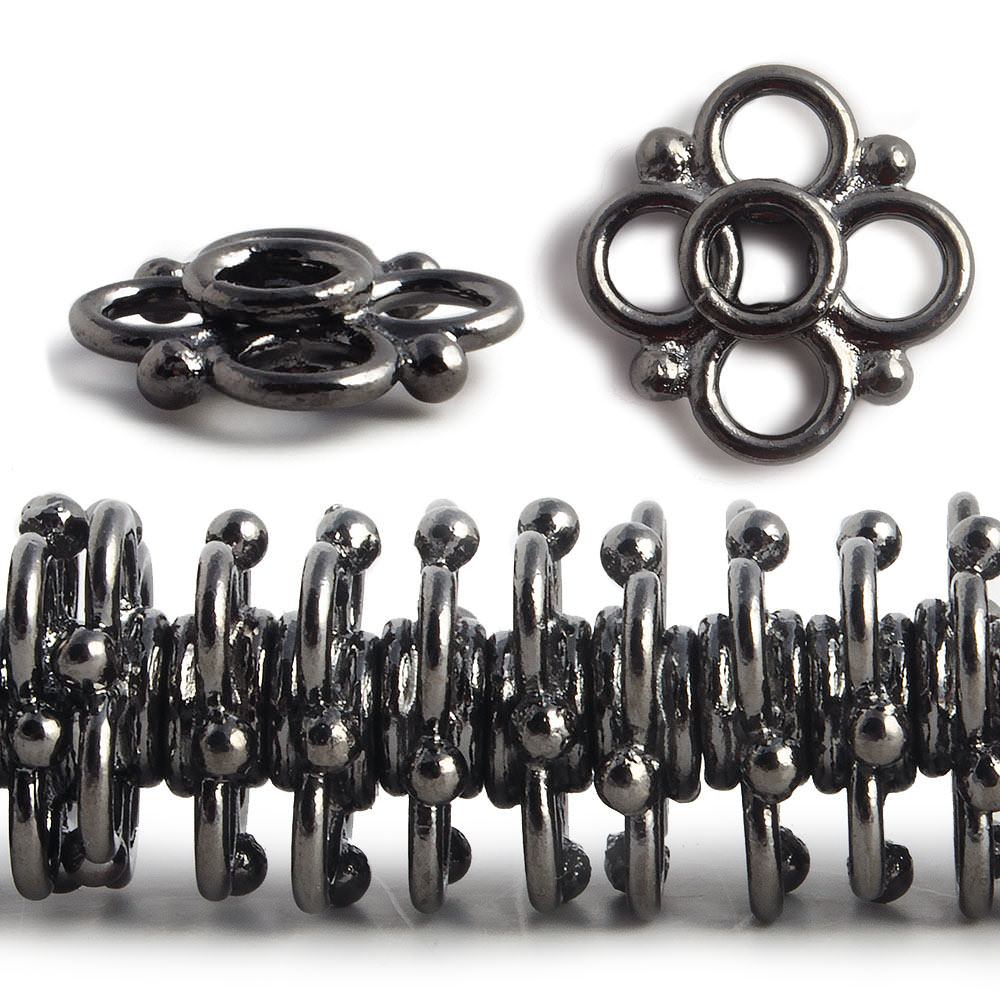 13mm Quatrefoil with 2mm Large Hole Spacers 8 inch 61 Beads