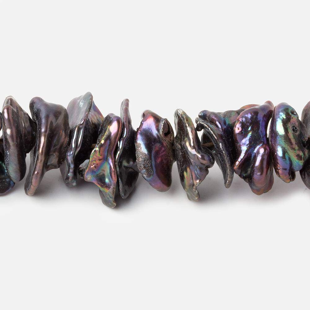 13x10-14x11mm Peacock Center Drilled Keshi Freshwater Pearls 17 inch 101 pcs